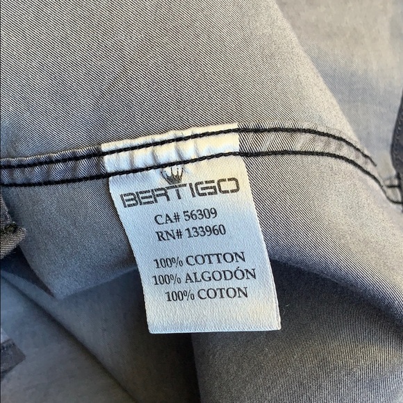 Grey Dress Shirt with Floral Interior Collar - Picture 7 of 7